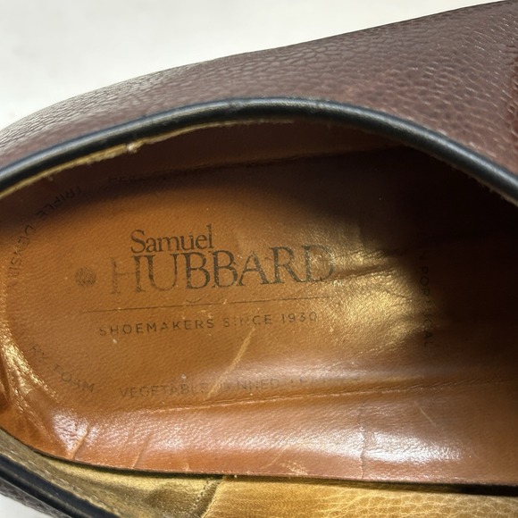 Samuel Hubbard Brown Pebble Leather Oxford Shoes Men's 12 M Highlander - Picture 7 of 8